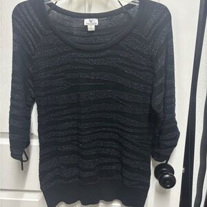 Worthington Black Sweater with Silver Accents